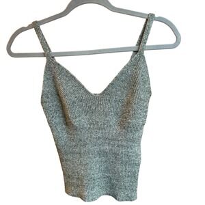 Maeve‎ Anthropologie Knit Cami Tank Top Women XS Green V-Neck Ribbed Feminine